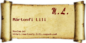 Mártonfi Lili névjegykártya